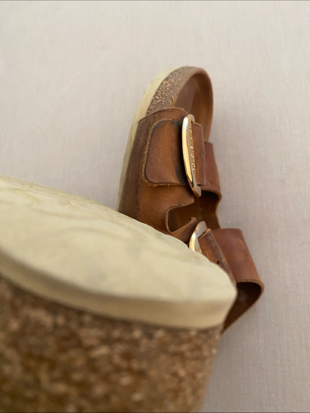 Birkenstock Arizona Gold Big Buckle slide sandal Cognac sz 42 L11 /M9 - Picture 10 of 14